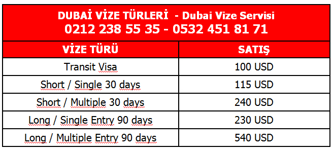 dubai-vize-ücretleri